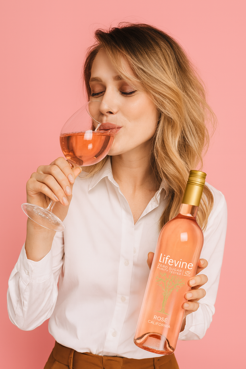 Rose wine being enjoyed