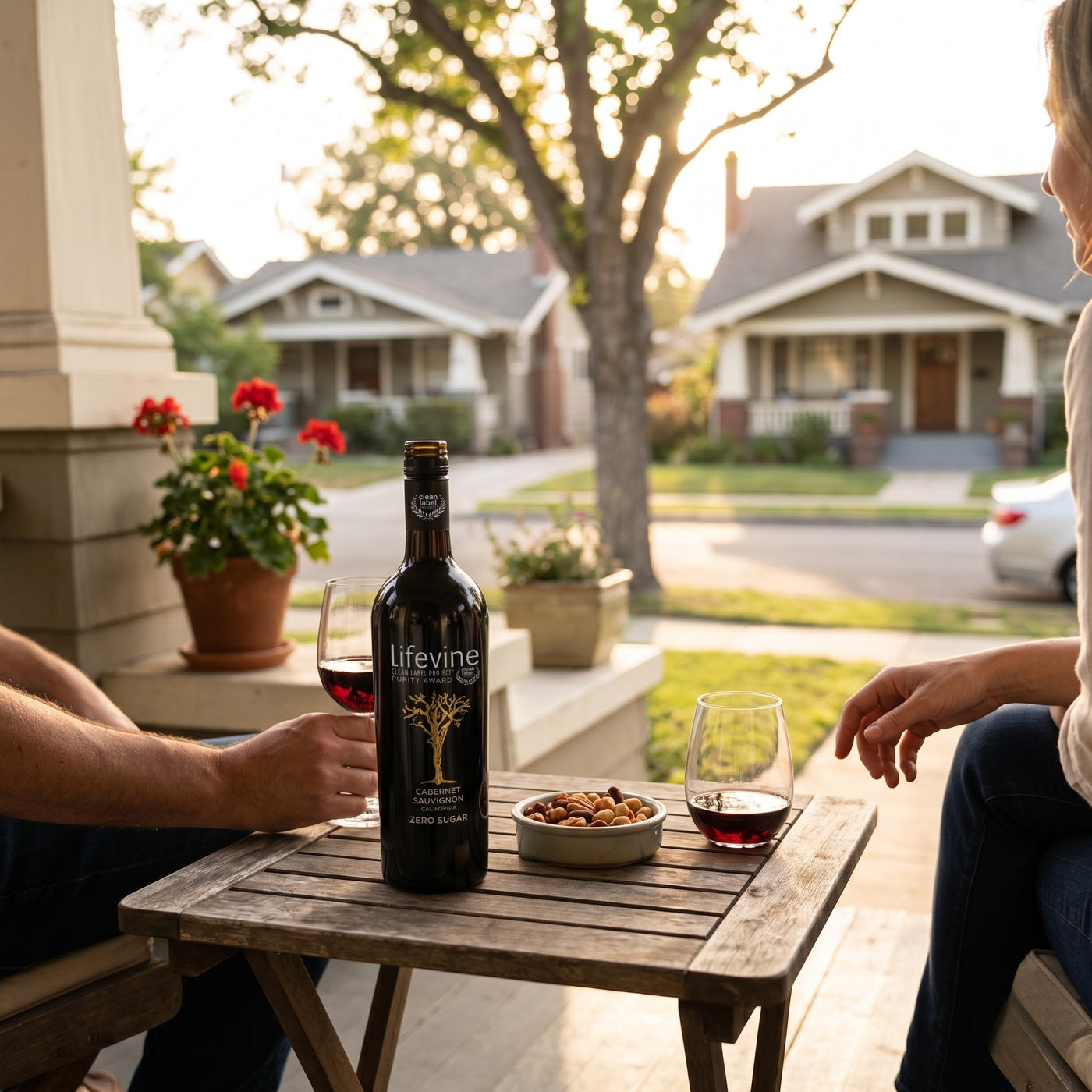 Lifevine on a neighborhood patio at golden hour