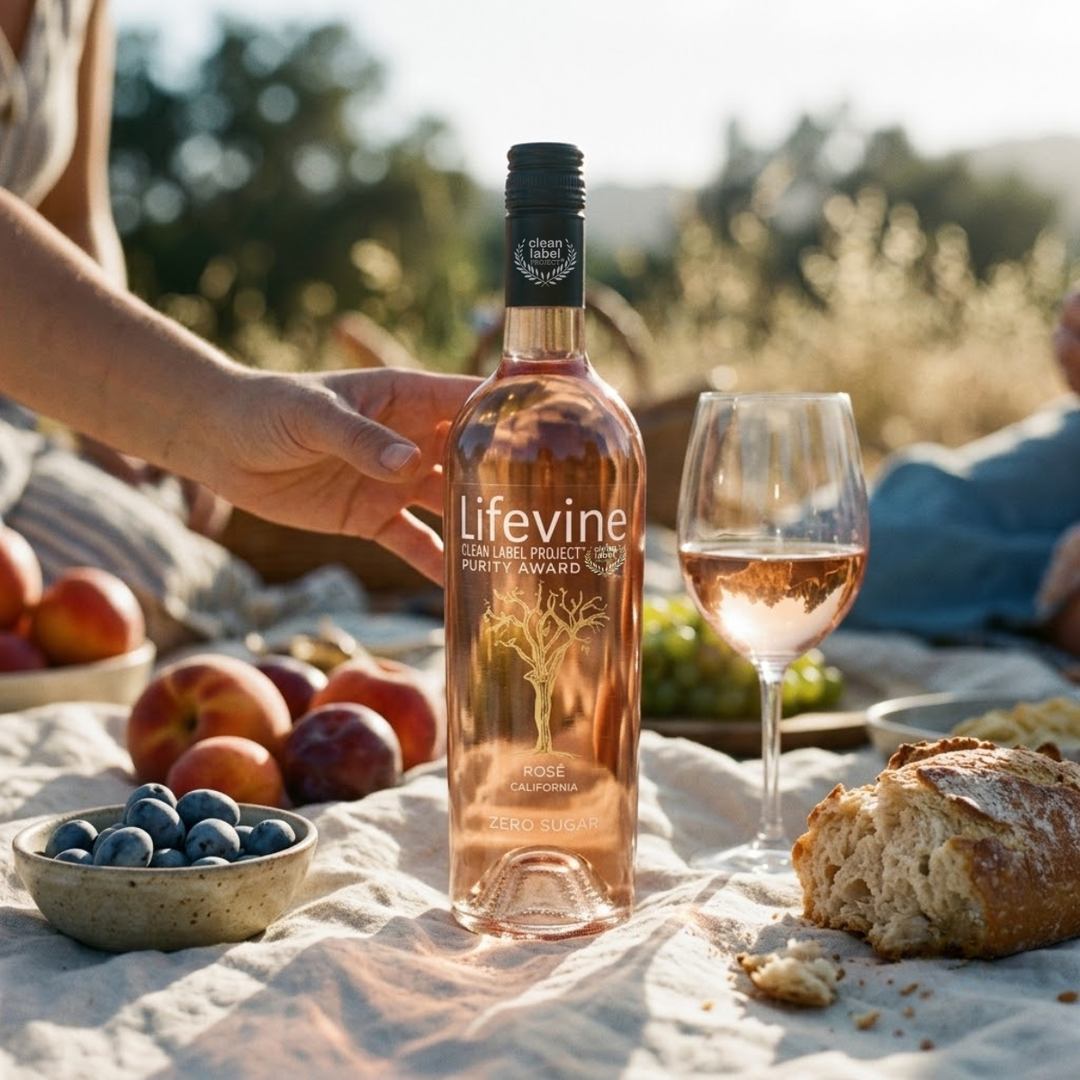 Lifevine Rosé wine at a picnic